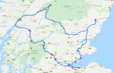 Scotland Outlander road trip map